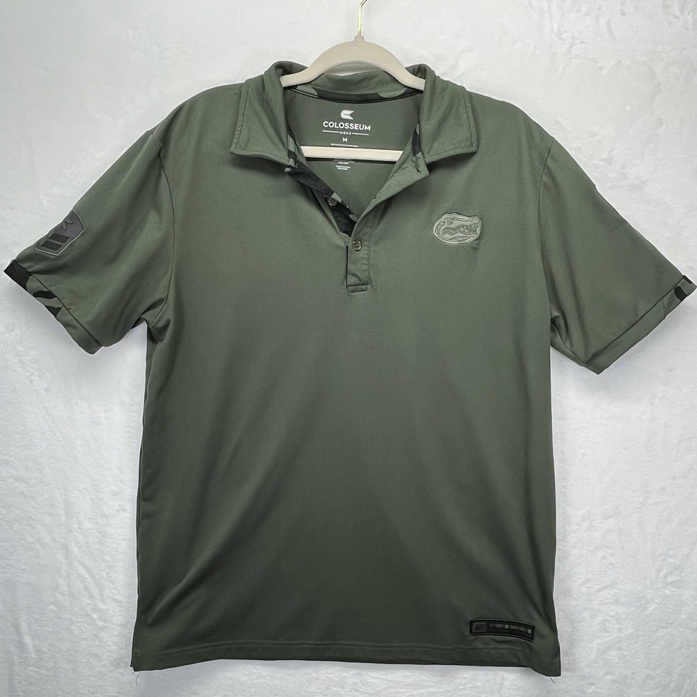 Colloseum Mens Polo Size Medium Florida Gator American Flag Camo Sleeve Detail